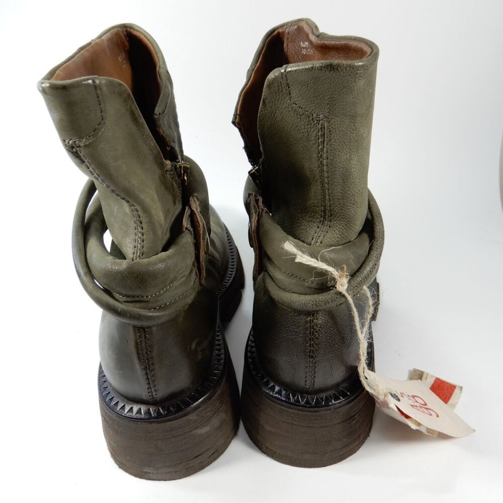 A.S.98 Linder Chunky Platform BOOTS Size 39 8.5 9 Green Leather NEW $399 - Picture 7 of 14